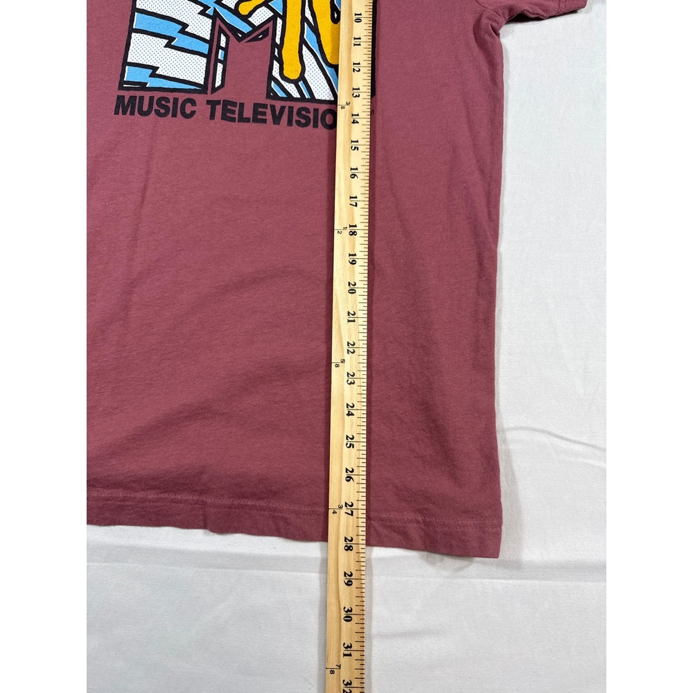 American Classics MTV Music Television Graphic T-Shirt Mens Medium Burgundy Red - Picture 4 of 5
